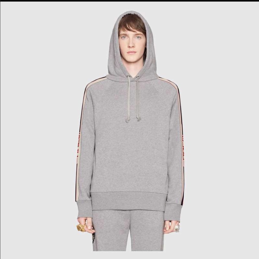 Gucci Hoodie Sweatshirt w/ Gucci Stripe
